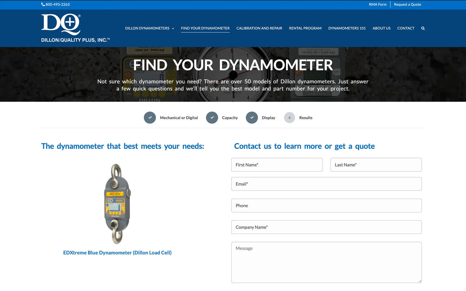 Dillon Dynamometer Finder Results